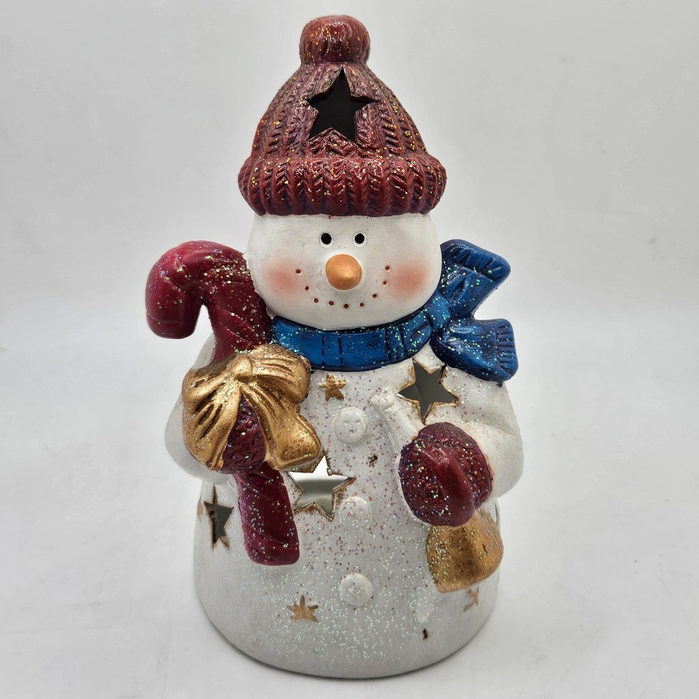 Vintage Snowman Tealight Candle Holder Holiday Collection Christmas Decor